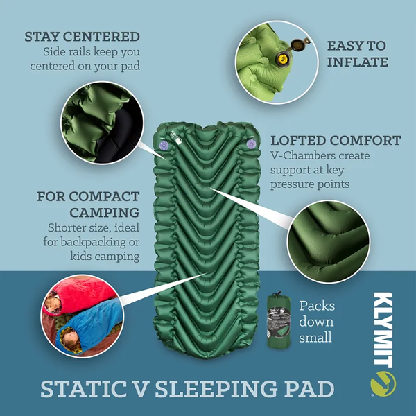 Static V Short Sleeping Pad - Green