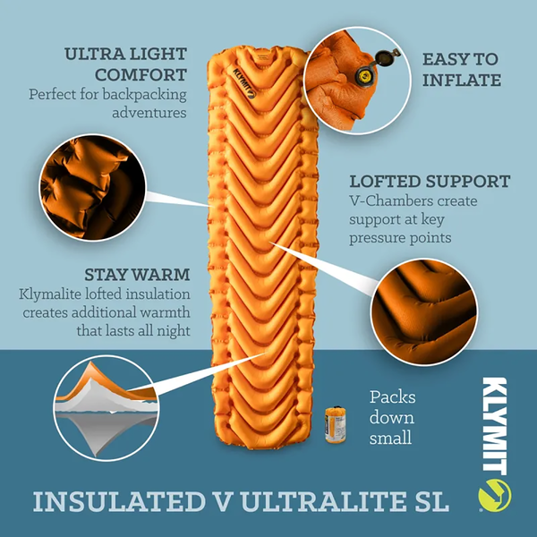 Insulated V Ultralite SL Sleeping Pad - Orange